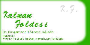 kalman foldesi business card