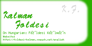 kalman foldesi business card